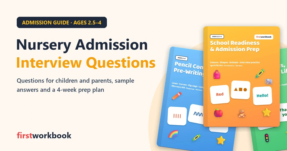 Nursery admission interview questions guide with School Readiness workbook
