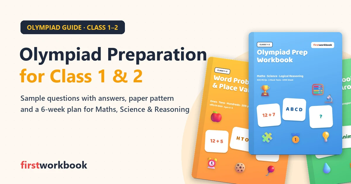 Olympiad preparation guide for Class 1 and 2 with Olympiad Prep Workbook