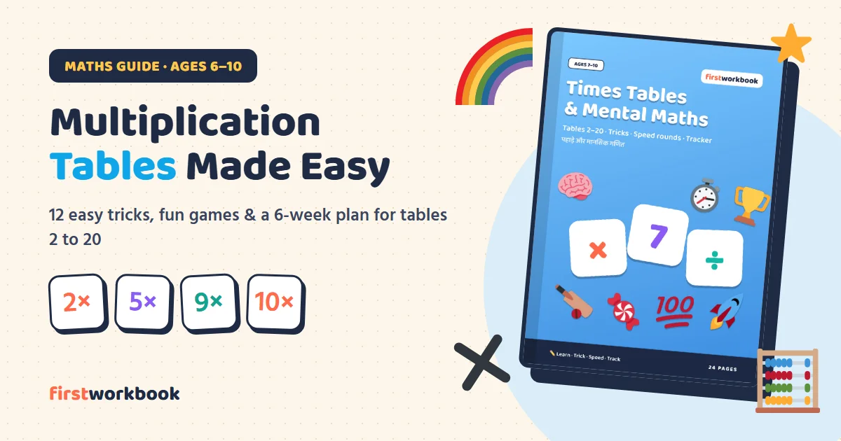 Times tables and mental maths workbook for kids with multiplication tricks