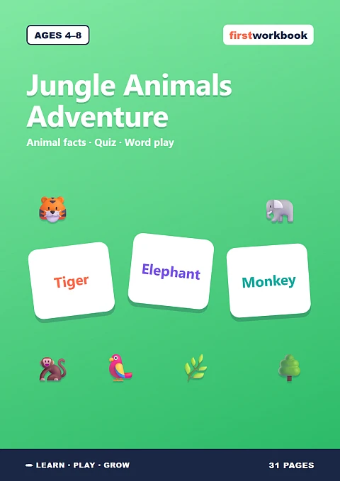 Jungle Animals Activity Adventure cover for children