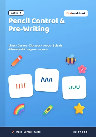 Pencil Control & Pre-Writing Patterns book cover for ages 2–4, Playgroup and Nursery