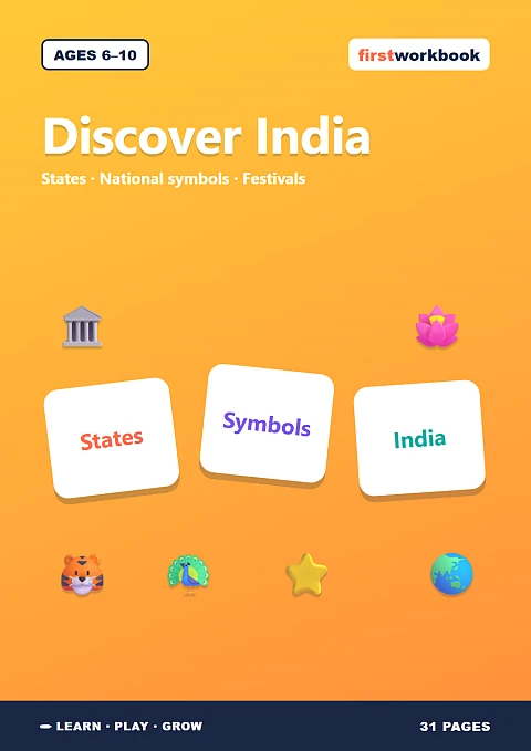 India States, Symbols & Culture Activity Book cover for children