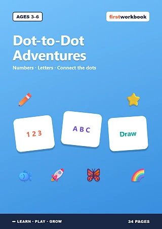 Dot-to-Dot: Numbers & Alphabet Adventures cover for children