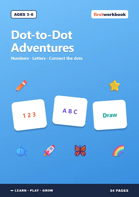 Dot-to-Dot: Numbers & Alphabet Adventures cover for children