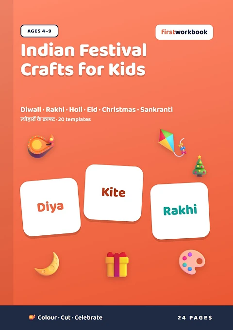 Indian Festival Crafts for Kids book cover for ages 4–9