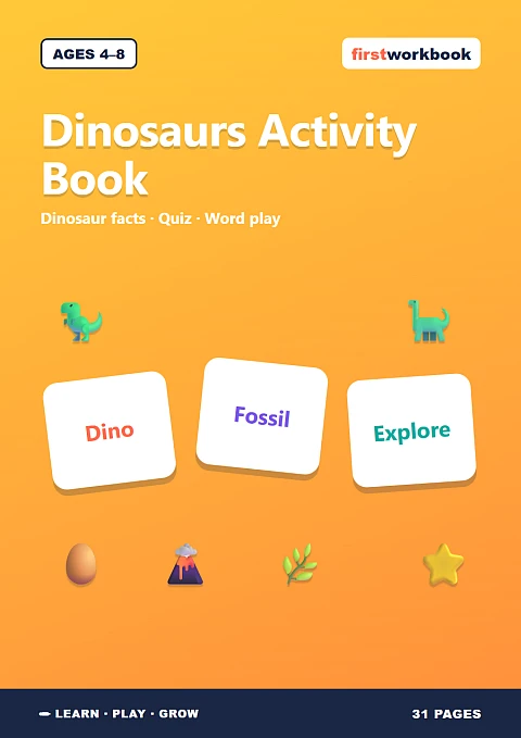 Dinosaurs Activity & Fact Book cover for children
