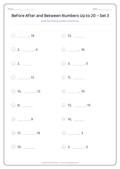 before after and between numbers worksheet