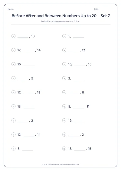 before after and between numbers worksheet