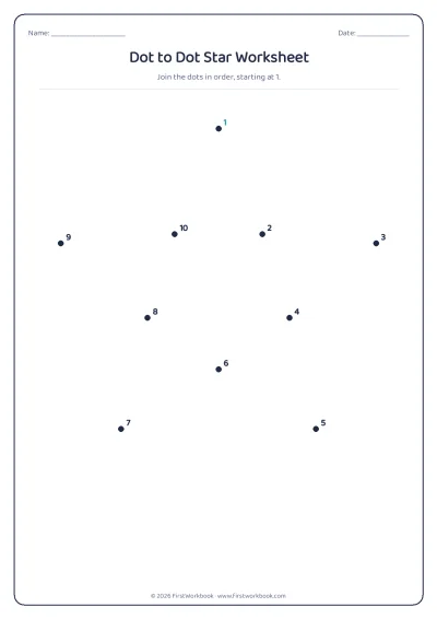 dot to dot worksheet Star