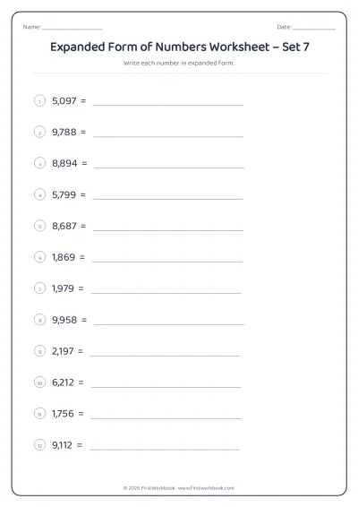 expanded form of numbers worksheet